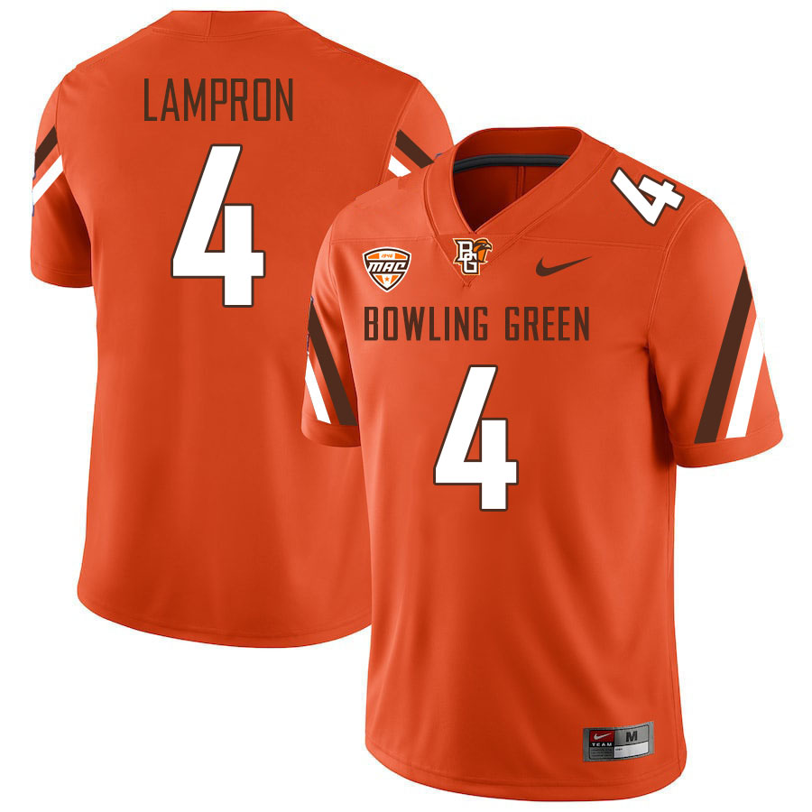 Bowling Green State Falcons #4 Gideon Lampron College Football Jerseys Stitched-Orange